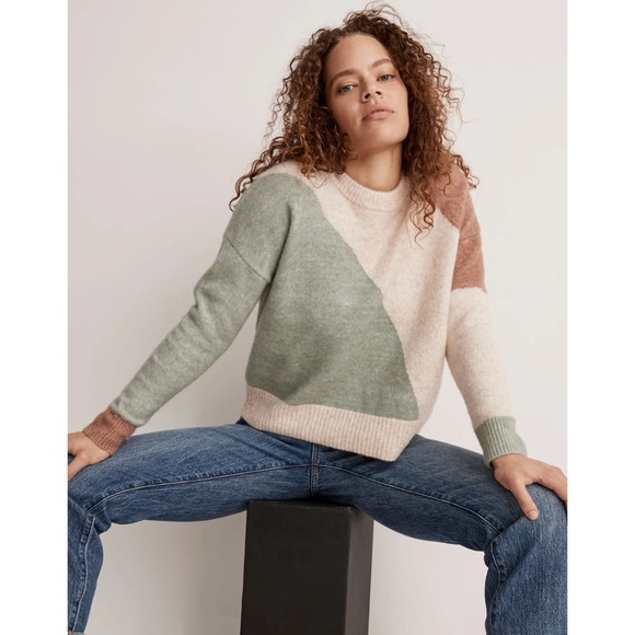 Madewell Cedarbrook Pullover Sweater in Colorblock - Picture 1 of 11